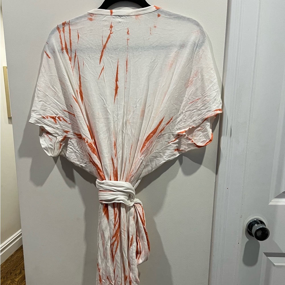 Zara White and Red Tie Dye Dress